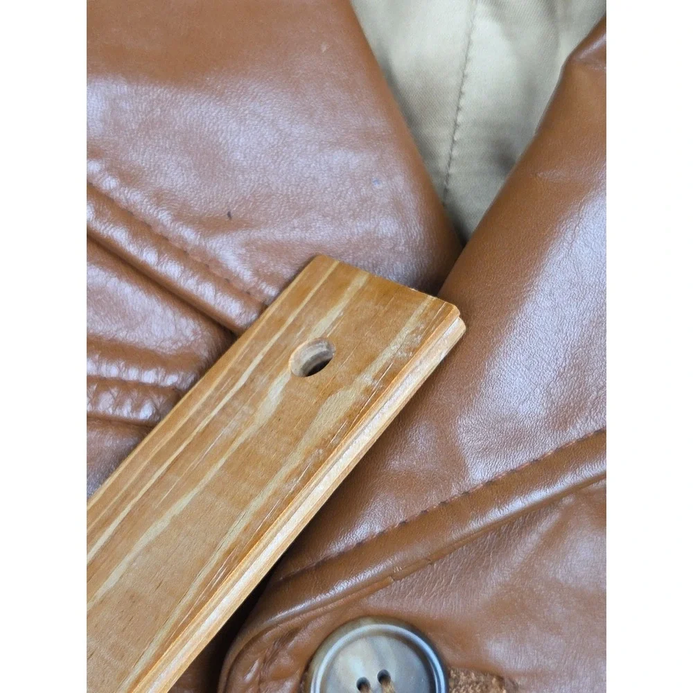 Vtg 1970s Cresco Men Brown Tan Leather Jacket 46 Workwear Western Cowboy Starsky